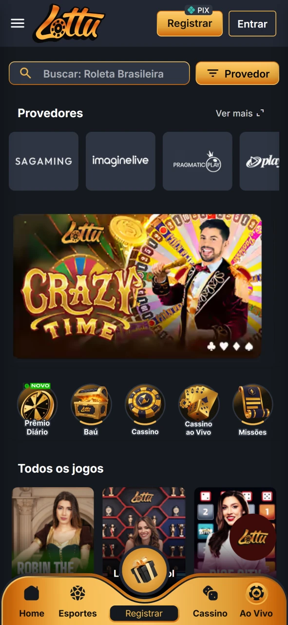 Jogue jogos de cassino ao vivo no Lottu Casino.