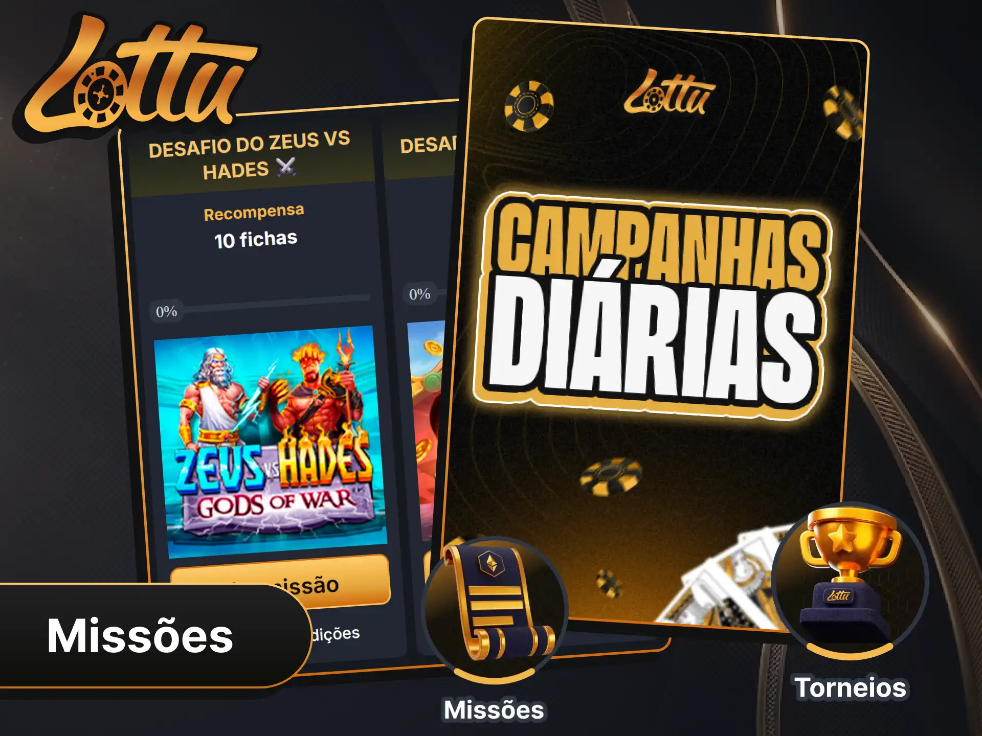 Complete missões no Lottu App.