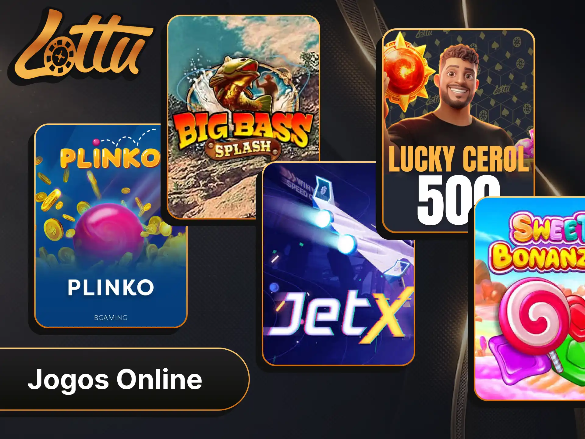 Divirta-se com a variedade de jogos online no Lottu App.