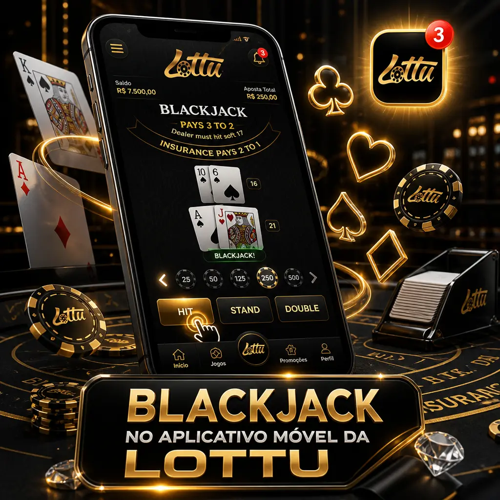 Blackjack no app móvel da Lottu com Infinite Blackjack, Speed Blackjack e mesas com dealer ao vivo, disponível para Android e iOS